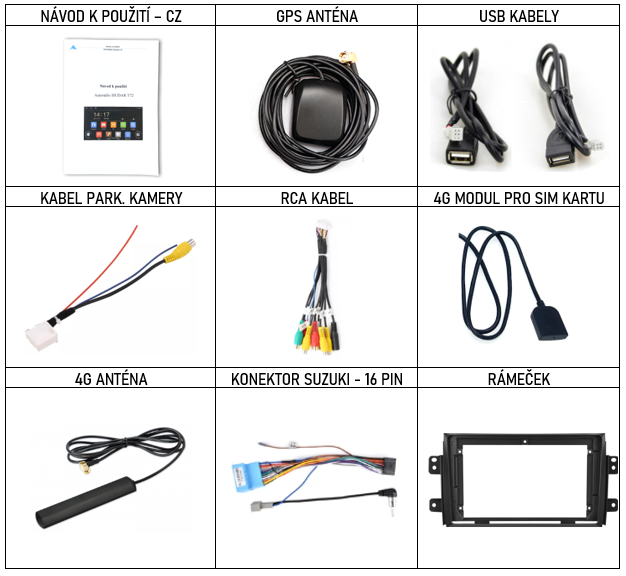 CZ příslušenství pro autorádio Isudar T72+T75 pro Suzuki SX4 s carplay a androidauto - evtech.cz